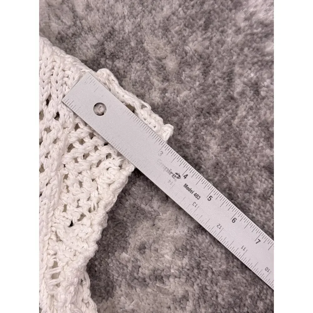 Free People Beach Top Medium Womens White Crochet Knit Resort Wear